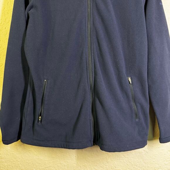 MERRELL Jacket Large Women's Fleece Hooded Full Zip Front Zip Pockets Navy Blue - Picture 5 of 12